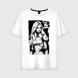 Женская футболка оверсайз Barbie - sketch ai art