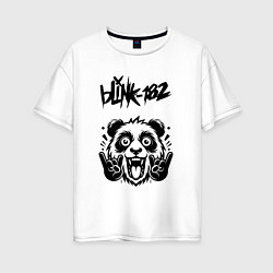 Женская футболка оверсайз Blink 182 - rock panda