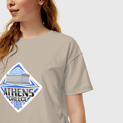Футболка оверсайз женская Афины Греция, цвет: миндальный — фото 2