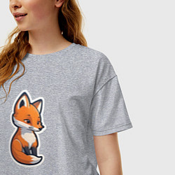 Футболка оверсайз женская Рыжая плутовка, цвет: меланж — фото 2