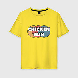 Футболка оверсайз женская Chicken gun круги, цвет: желтый