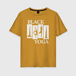 Футболка оверсайз женская Black yoga, цвет: горчичный