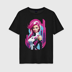 Футболка оверсайз женская Beauty Barbie - ai art, цвет: черный