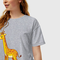 Футболка оверсайз женская Добрый жираф, цвет: меланж — фото 2