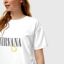 Футболка оверсайз женская Nirvana logo smile, цвет: белый — фото 2