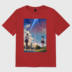 Женская футболка оверсайз Твоё имя Таки Татибана