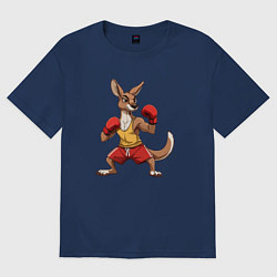 Женская футболка оверсайз Кенгуру боксёр в перчатках