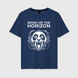Футболка оверсайз женская Bring Me the Horizon rock panda, цвет: тёмно-синий