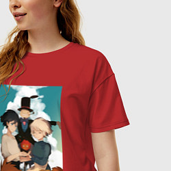 Футболка оверсайз женская Ходячий замок Хаул, цвет: красный — фото 2