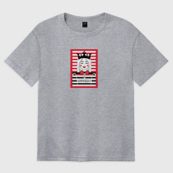 Футболка оверсайз женская Королевна и полоски, цвет: меланж