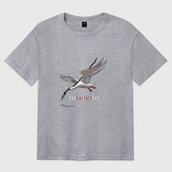 Женская футболка оверсайз Гусь с косой летит