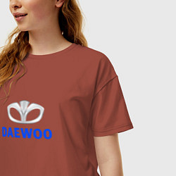 Футболка оверсайз женская Daewoo sport auto logo, цвет: кирпичный — фото 2