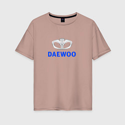 Футболка оверсайз женская Daewoo sport auto logo, цвет: пыльно-розовый