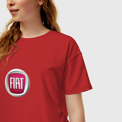 Футболка оверсайз женская FIAT sport auto logo, цвет: красный — фото 2