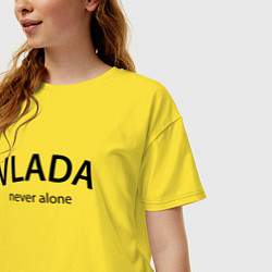 Футболка оверсайз женская Vlada never alone - motto, цвет: желтый — фото 2