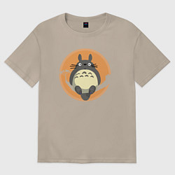 Футболка оверсайз женская Totoro on the tree, цвет: миндальный