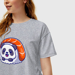 Футболка оверсайз женская Roll panda, цвет: меланж — фото 2