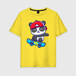 Женская футболка оверсайз Panda skater