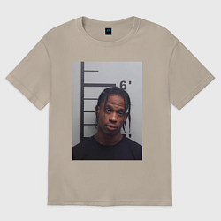 Футболка оверсайз женская Travis Scott magshot, цвет: миндальный