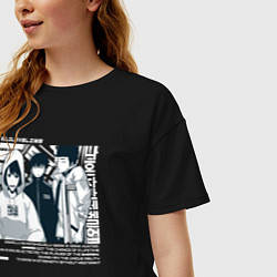 Футболка оверсайз женская Solo leveling Another raid white, цвет: черный — фото 2