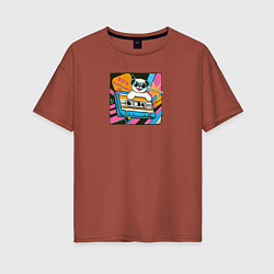 Женская футболка оверсайз Ретро собака в стиле 80х