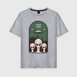 Женская футболка оверсайз Пришельцы - alien zone