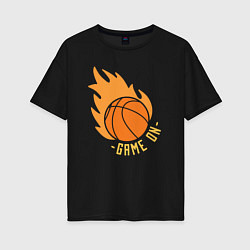 Женская футболка оверсайз Game on basketball