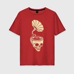 Футболка оверсайз женская Skull vinyl, цвет: красный