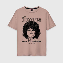 Футболка оверсайз женская The Doors Jim Morrison, цвет: пыльно-розовый