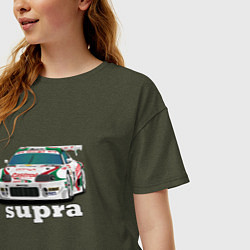 Футболка оверсайз женская Toyota Supra Castrol 36, цвет: меланж-хаки — фото 2