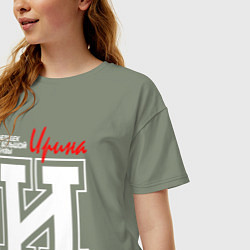 Футболка оверсайз женская Ирина - человек с большой буквы, цвет: авокадо — фото 2
