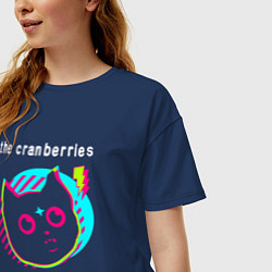 Футболка оверсайз женская The Cranberries rock star cat, цвет: тёмно-синий — фото 2