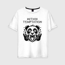 Женская футболка оверсайз Within Temptation - rock panda