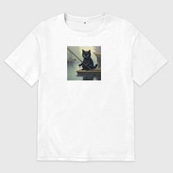 Женская футболка оверсайз Ловля рыбов