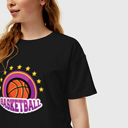 Футболка оверсайз женская Basket stars, цвет: черный — фото 2