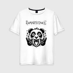 Футболка оверсайз женская Evanescence - rock panda, цвет: белый