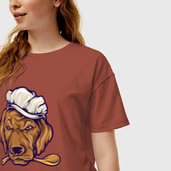 Футболка оверсайз женская Chef dog, цвет: кирпичный — фото 2