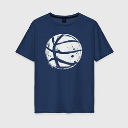 Футболка оверсайз женская Basket balls, цвет: тёмно-синий