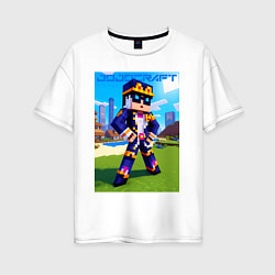 Женская футболка оверсайз Jotaro Kujo and Minecraft - collaboration