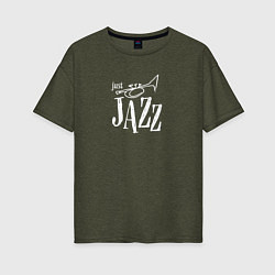 Женская футболка оверсайз Just jazz in white