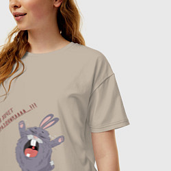 Футболка оверсайз женская Зая хочет праздника, цвет: миндальный — фото 2