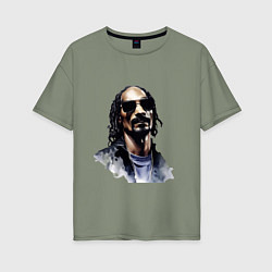 Футболка оверсайз женская Snoop dog, цвет: авокадо
