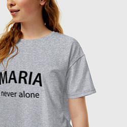 Футболка оверсайз женская Maria never alone - motto, цвет: меланж — фото 2