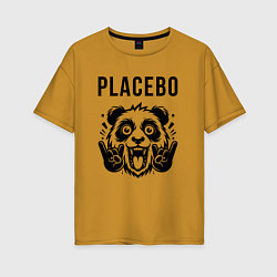 Футболка оверсайз женская Placebo - rock panda, цвет: горчичный