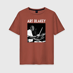 Футболка оверсайз женская Jazz legend Art Blakey, цвет: кирпичный