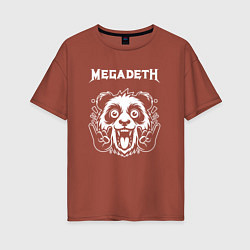 Футболка оверсайз женская Megadeth rock panda, цвет: кирпичный