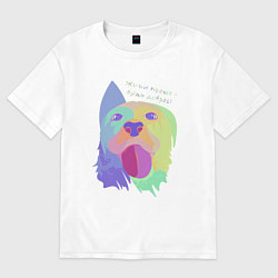 Женская футболка оверсайз Живи проще - будь добрее