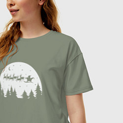 Футболка оверсайз женская Santa night, цвет: авокадо — фото 2