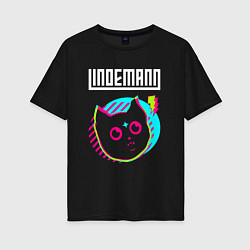 Футболка оверсайз женская Lindemann rock star cat, цвет: черный