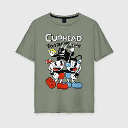 Женская футболка оверсайз Cuphead - devil